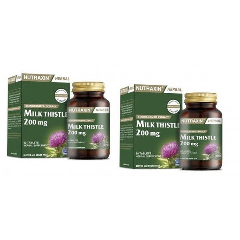 Nutraxin Milk Thistle 200 Mg 60 Tablets X 2 Pieces