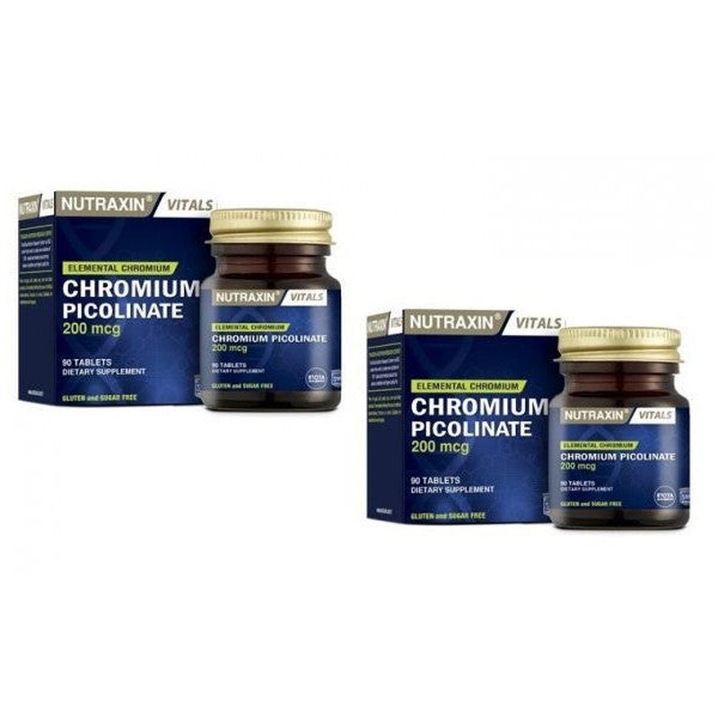 Nutraxin Chromium Picolinate 200 Mcg 90 Tablets X 2 Pieces