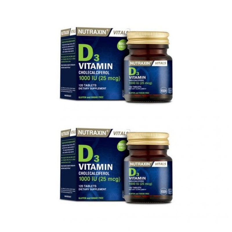 Nutraxin Vitamin D-3 1000 Iu 120 Tablet X 2 Pieces