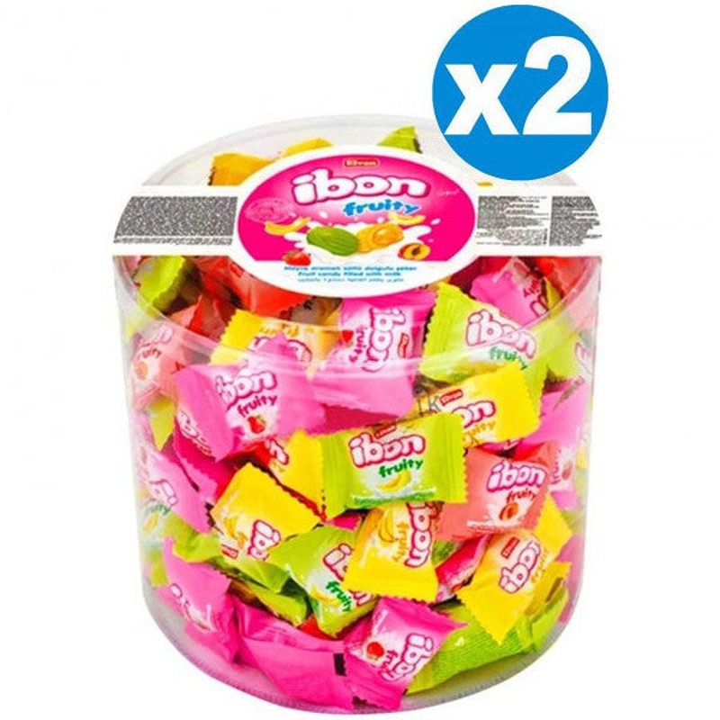 Elvan bon Fruity Fruit Flavored Milk Filled Hard Candy 1 Kg X  2