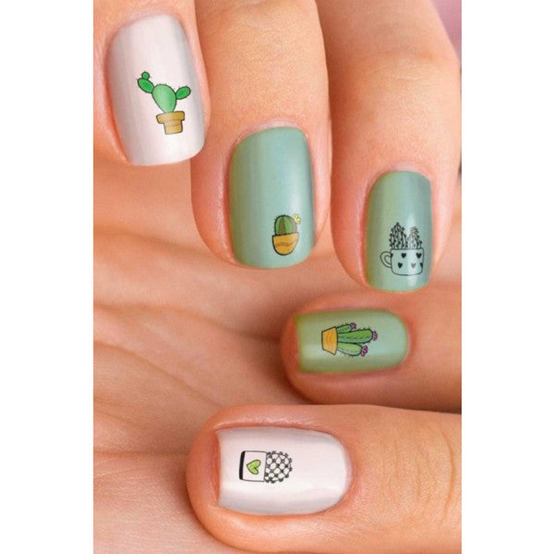 Cactus Nail Tattoo,nail Art,nail Sticker