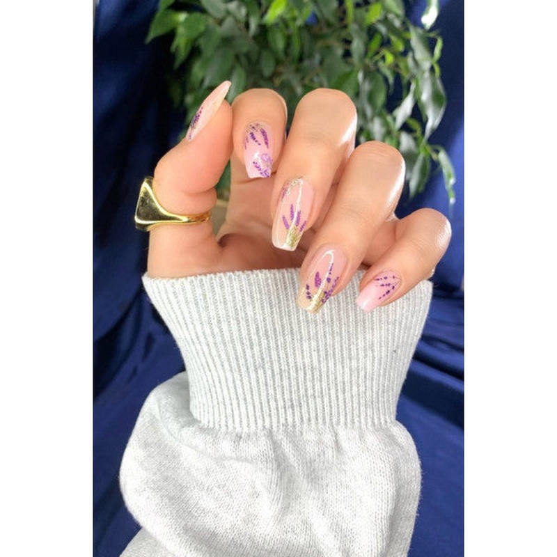 Lavender Nail Tattoo, Nail Tattoo, Nail Art, Nail Sticker