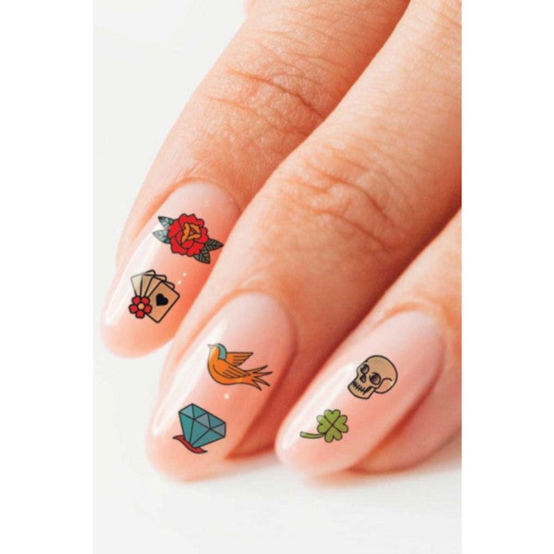 Old School Nail Tattoo, Nail Art, Nail Sticker