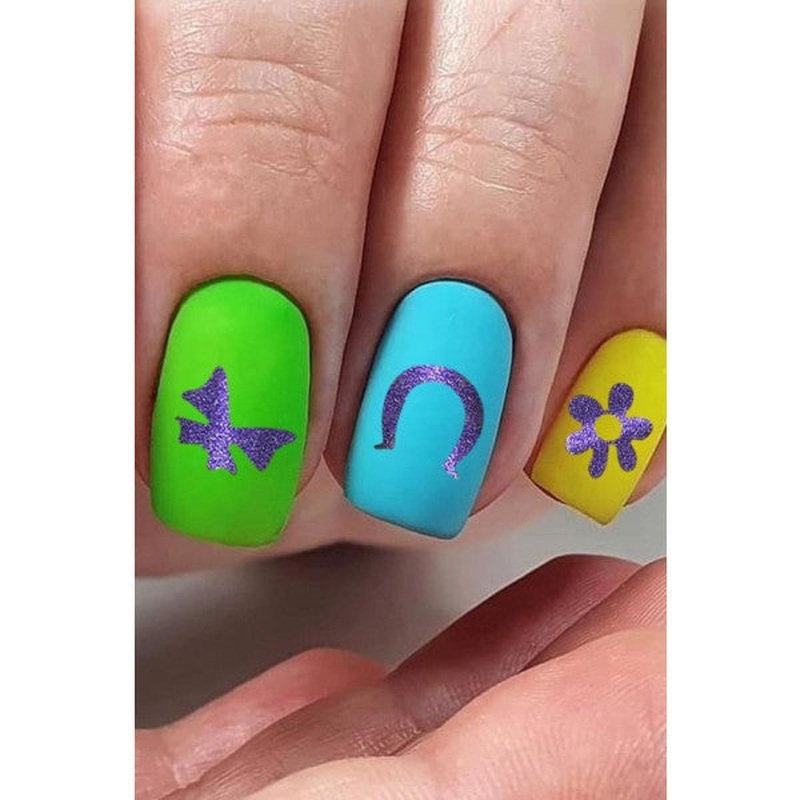 Shape Metallic Nail Sticker, Nail Art