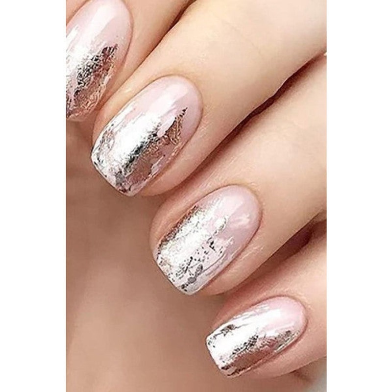 Silver Color Transfer Nail Tattoo, Nail Sticker, Nail Art
