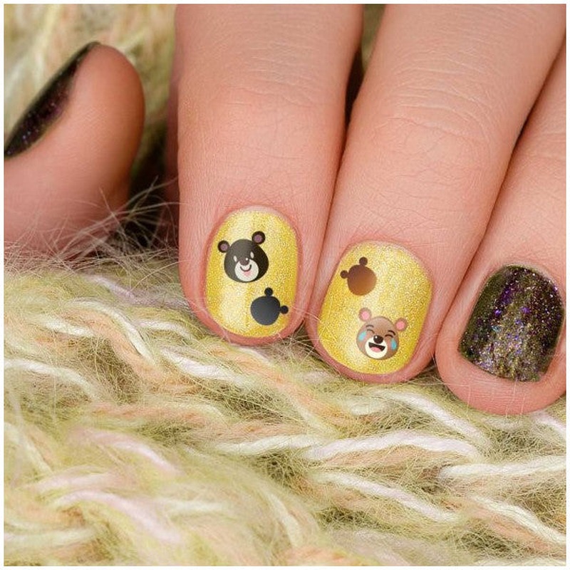 Bear Nail Tattoo,nail Art,nail Sticker