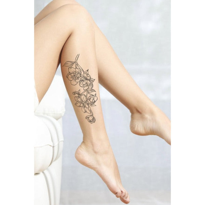 Flower And Bird Temporary Tattoo, Body Tattoo, Arm Wrist Tattoo, Neck Tattoo