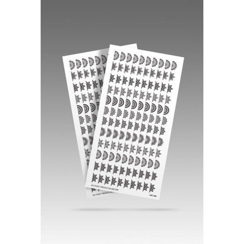 2 Mandala Patterns Nail Tattoo, Nail Tattoo, Nail Art, Nail Sticker