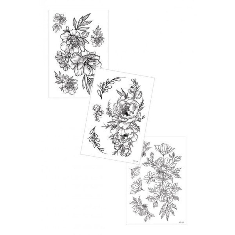 3-Piece Temporary Tattoo Set, Temporary Tattoo, Body Tattoo, Arm Wrist Tattoo, Neck Tattoo