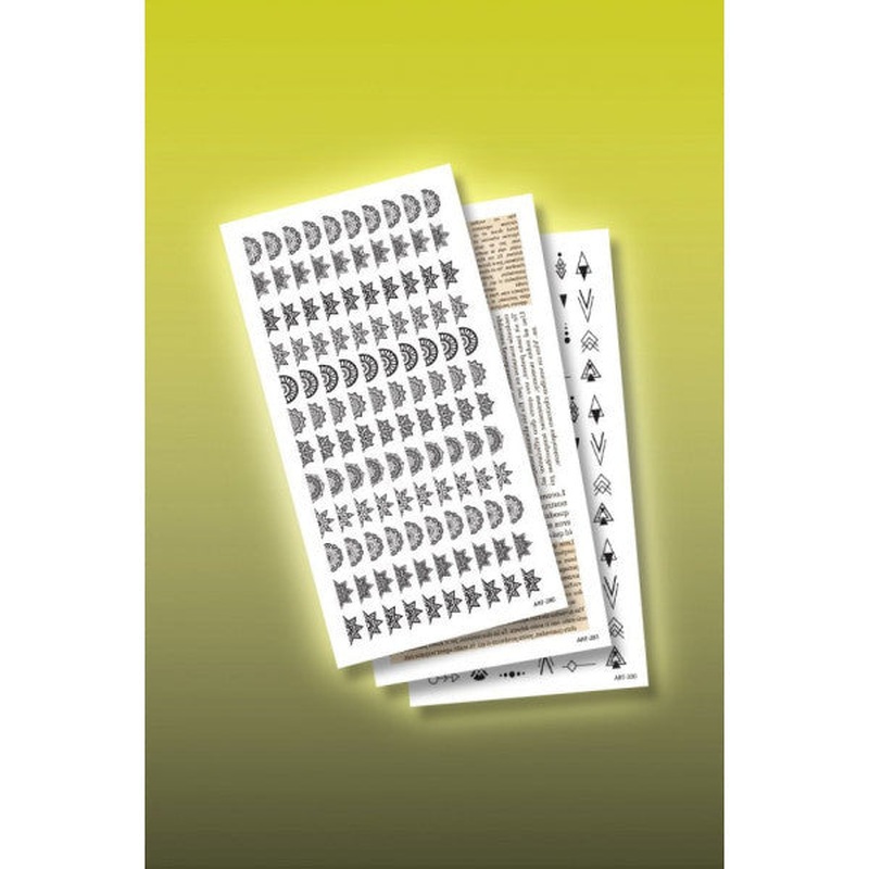 3Pcs Nail Tattoo Set, Nail Sticker Set, Nail Art