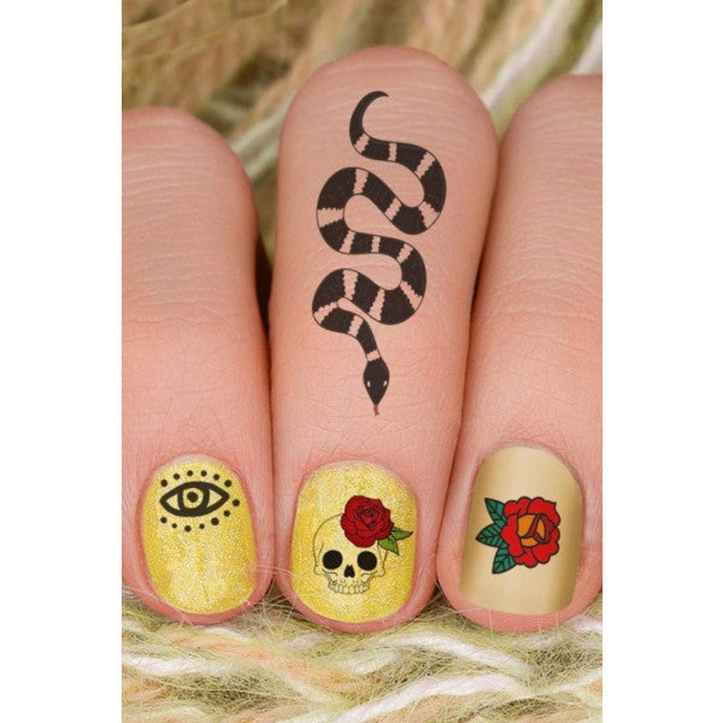 Esoteric-1 Nail Tattoo, Nail Tattoo, Nail Art, Nail Sticker