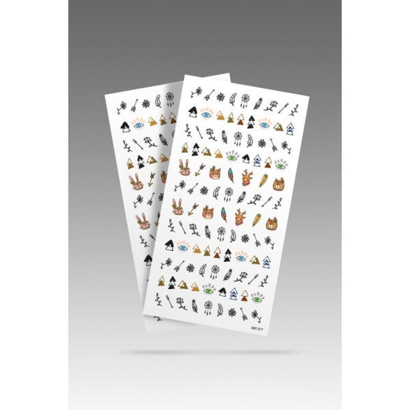 2 Boho Shapes Nail Tattoo, Nail Tattoo, Nail Art, Nail Sticker