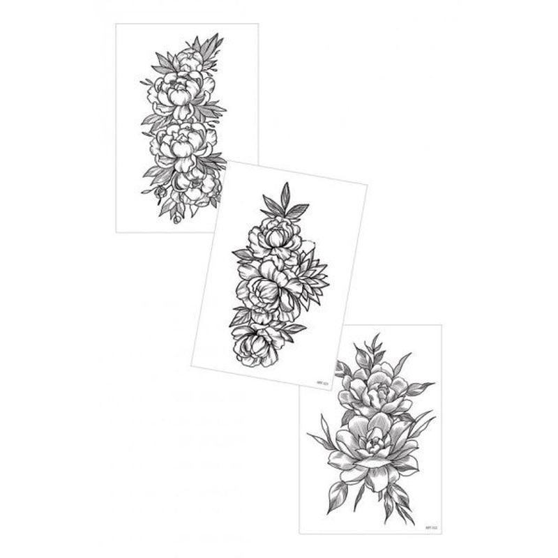 3-Piece Temporary Tattoo Set, Temporary Tattoo, Body Tattoo, Arm Wrist Tattoo, Neck Tattoo, Back Tattoo