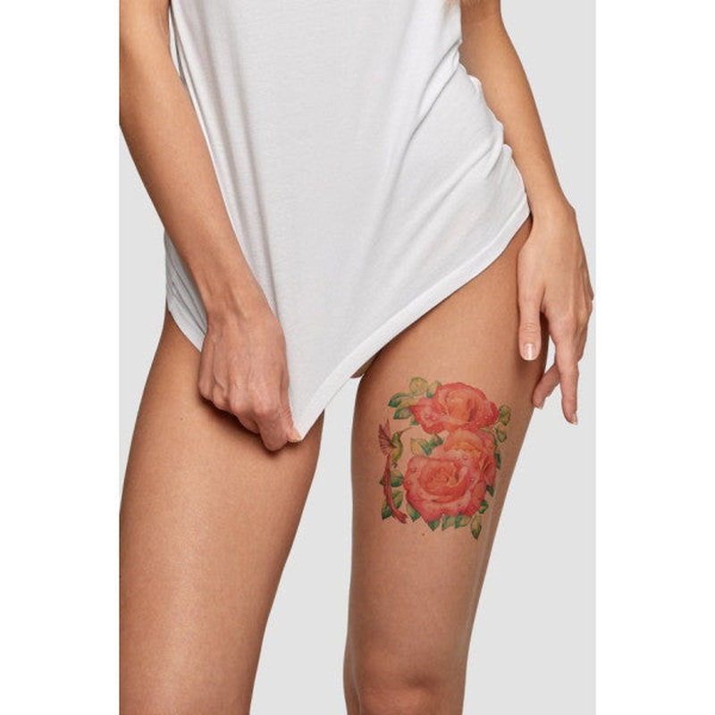 Flower - 2 Temporary Tattoo, Temporary Tattoo, Body Tattoo, Arm Wrist Tattoo, Neck Tattoo, Back Tattoo