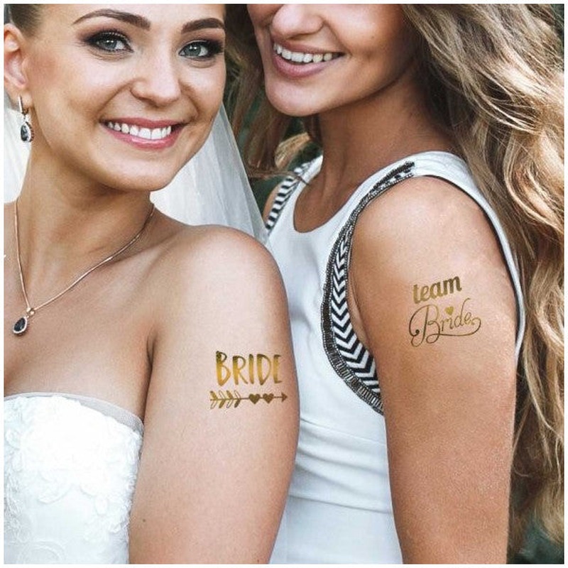 Team Bride 20 Pieces Tattoo Gold - Temporary Tattoo