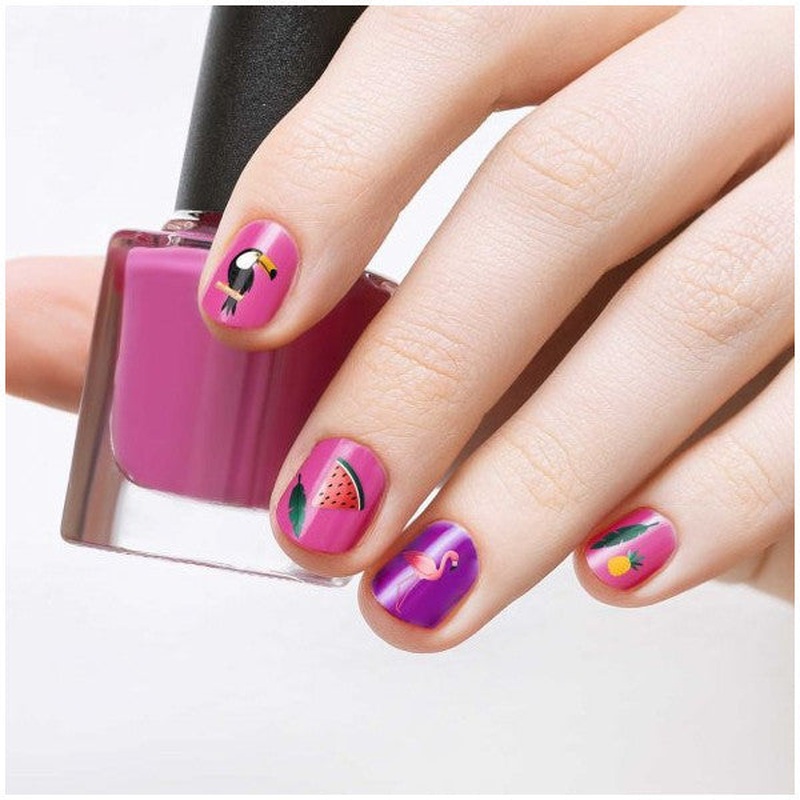 2 Piece Tropical Nail Tattoo, Nail Sticker, Nail Tattoo, Nail Art