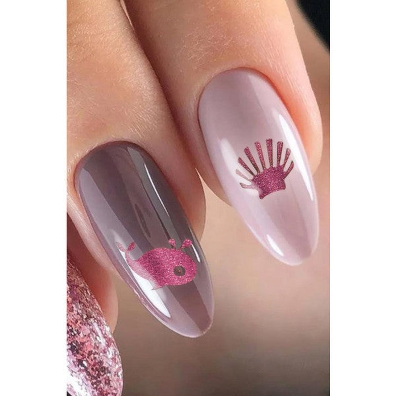 Marine Metallic Nail Sticker, Nail Sticker, Nail Art