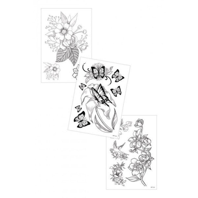3-Piece Temporary Tattoo Set, Body Tattoo, Arm Wrist Tattoo, Neck Tattoo