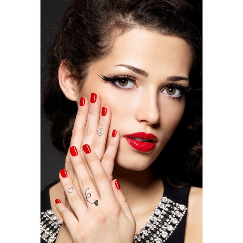 Hearts Temporary Tattoo, Body Tattoo, Arm Wrist Tattoo, Neck Tattoo