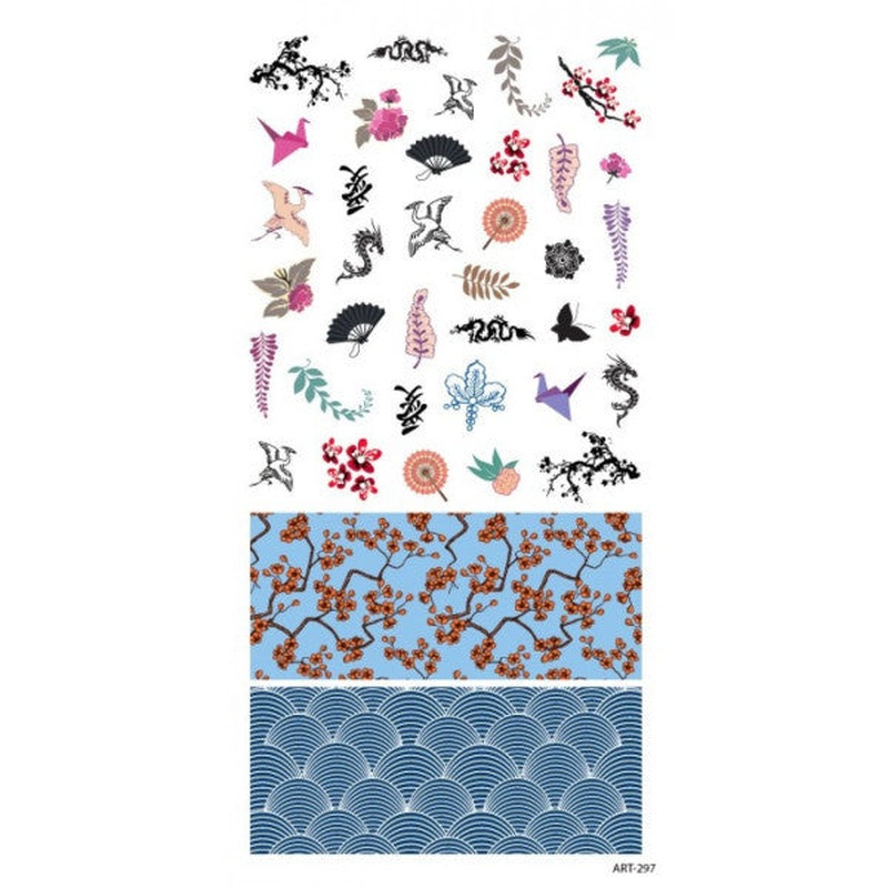 Japanese Symbolic Shape Nail Tattoo, Nail Art, Nail Sticker