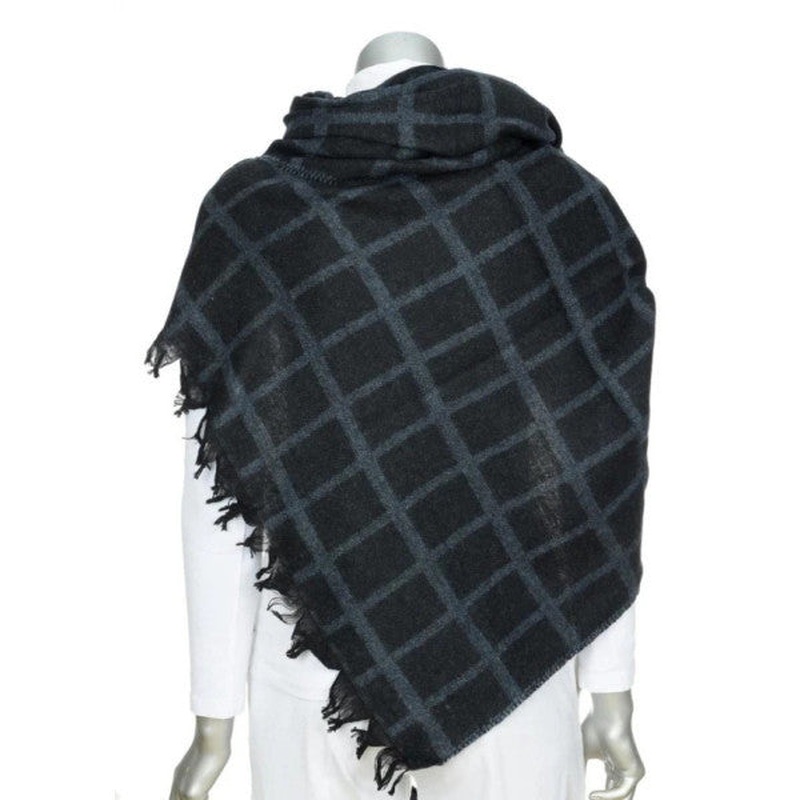 Large Square Patterned Women's Winter Shawl