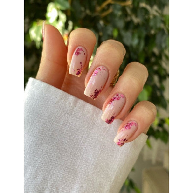 Rose Gold, Fuchsia 2 Piece Set, Nail Tattoo Art-591
