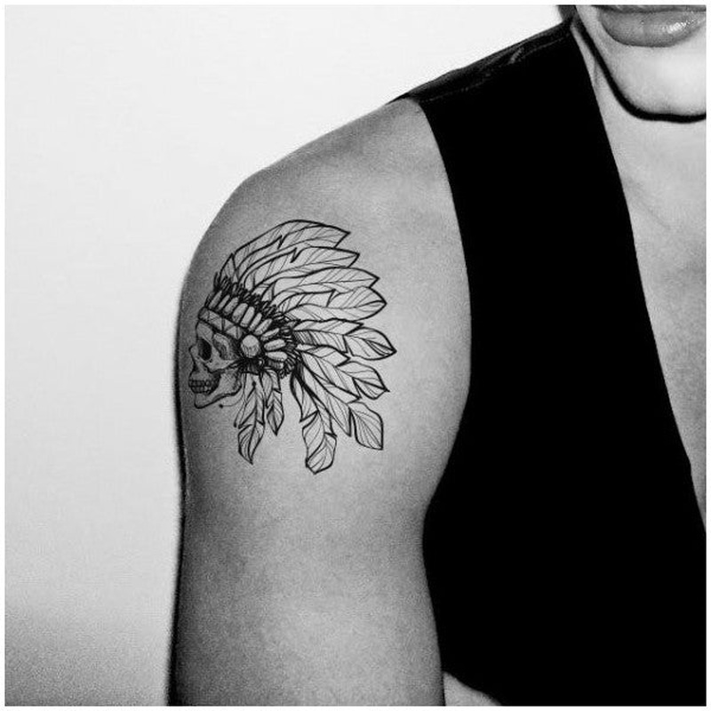 Skull-4 Temporary Tattoo, 15.5X16Cm, Body Tattoo, Arm Wrist Tattoo, Neck Tattoo