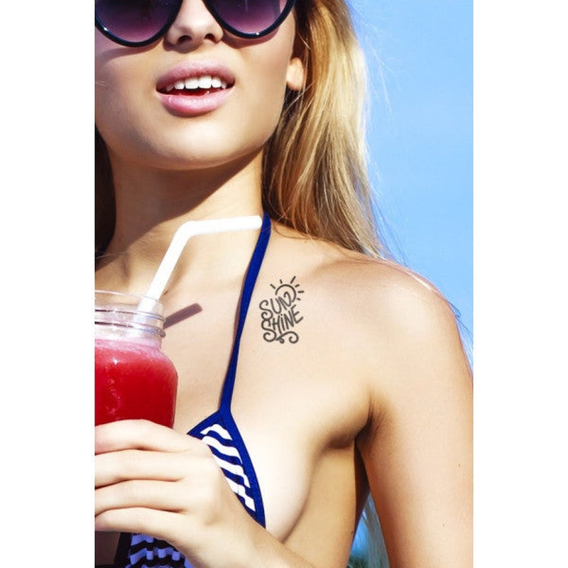 Sun Shine Temporary Tattoo, Body Tattoo, Arm Wrist Tattoo, Neck Tattoo