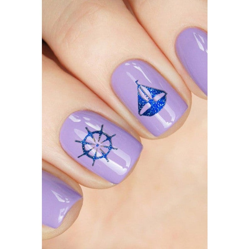 Marine Metallic Nail Sticker, Nail Art