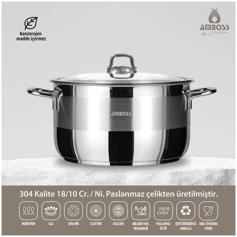 Saphire Saphire 18X10 Cm Deep Pot With Glass Lid