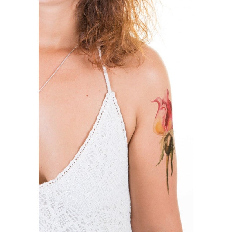 Blooming Rose Temporary Tattoo,body Tattoo,arm Wrist Tattoo,neck Tattoo