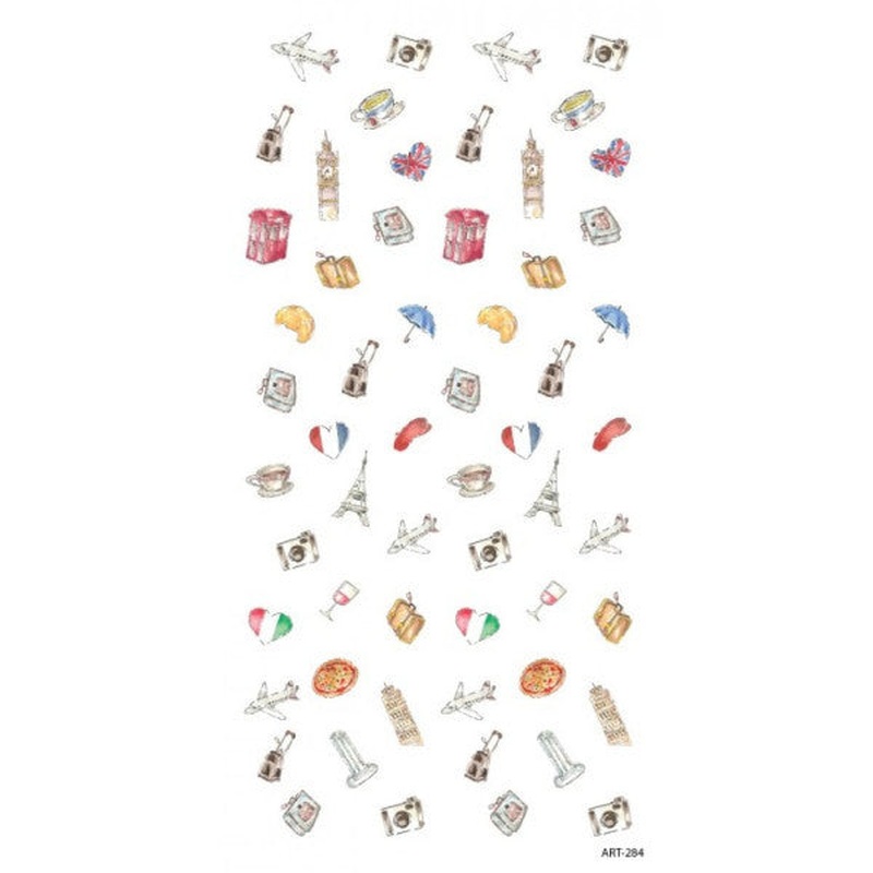 Italy, England And France Nail Tattoo, Nail Tattoo, Nail Art, Nail Sticker