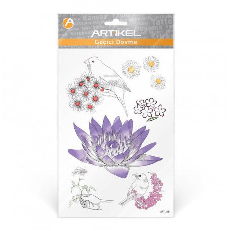 Lotus Temporary Tattoo, Temporary Tattoo, Body Tattoo, Arm Wrist Tattoo, Neck Tattoo, Back Tattoo