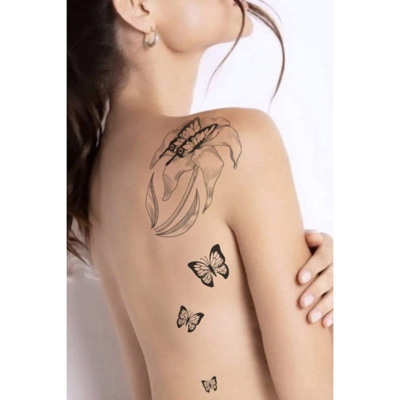 Butterfly Temporary Tattoo, Body Tattoo, Arm Wrist Tattoo, Neck Tattoo