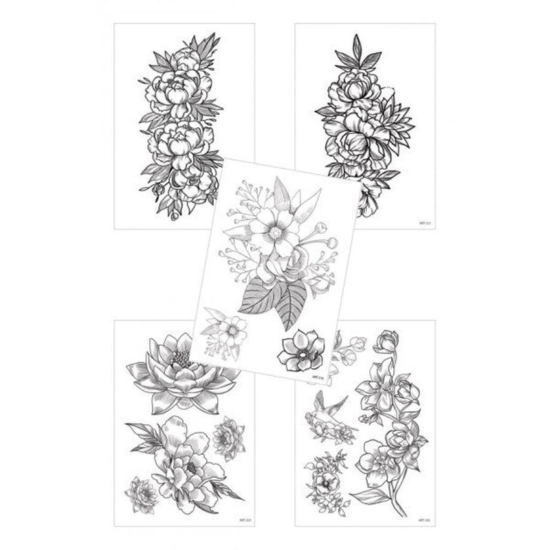 5Pcs Temporary Tattoos, Temporary Tattoo, Body Tattoo, Arm Wrist Tattoo, Neck Tattoo, Back Tattoo