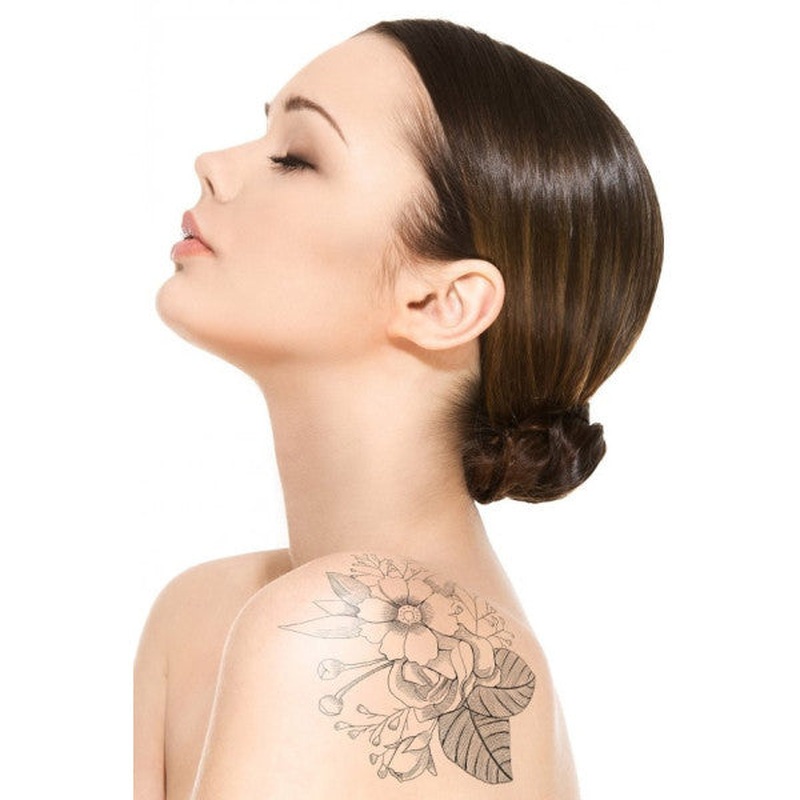 Flower And Daisy Temporary Tattoo, Body Tattoo, Arm Wrist Tattoo, Neck Tattoo