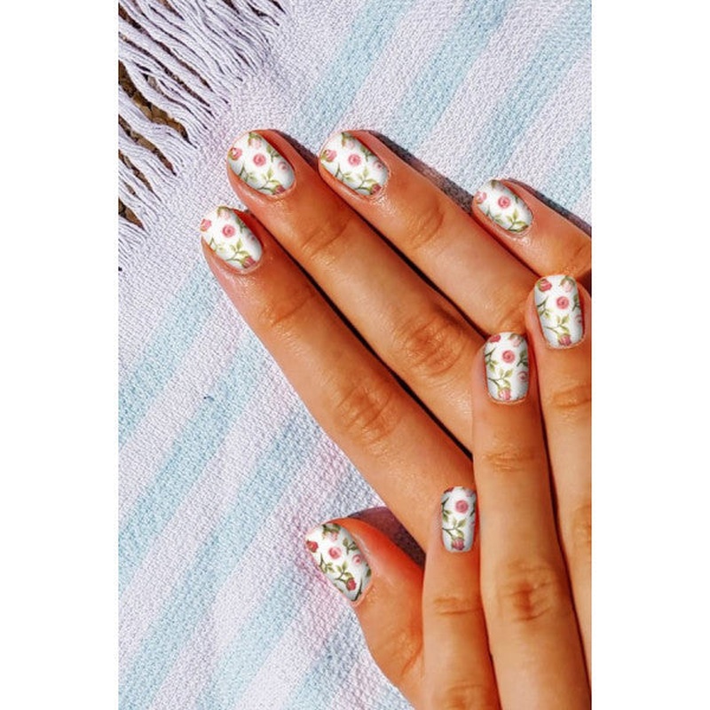 Pink Flowers Nail Tattoo, Nail Art, Nail Sticker