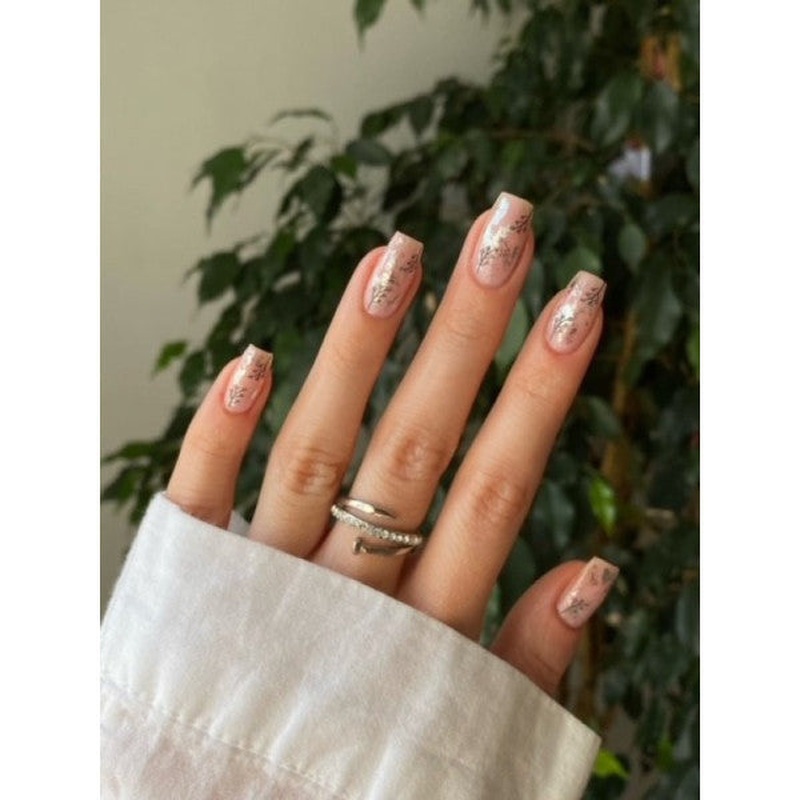 2 Leaf Nail Tattoo, Nail Sticker, Nail Tattoo, Nail Art