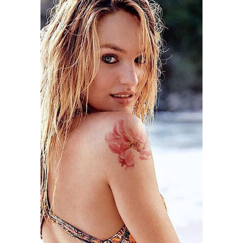 Blooming Flower Temporary Tattoo, Temporary Tattoo, Body Tattoo, Arm Wrist Tattoo, Neck Tattoo, Back Tattoo