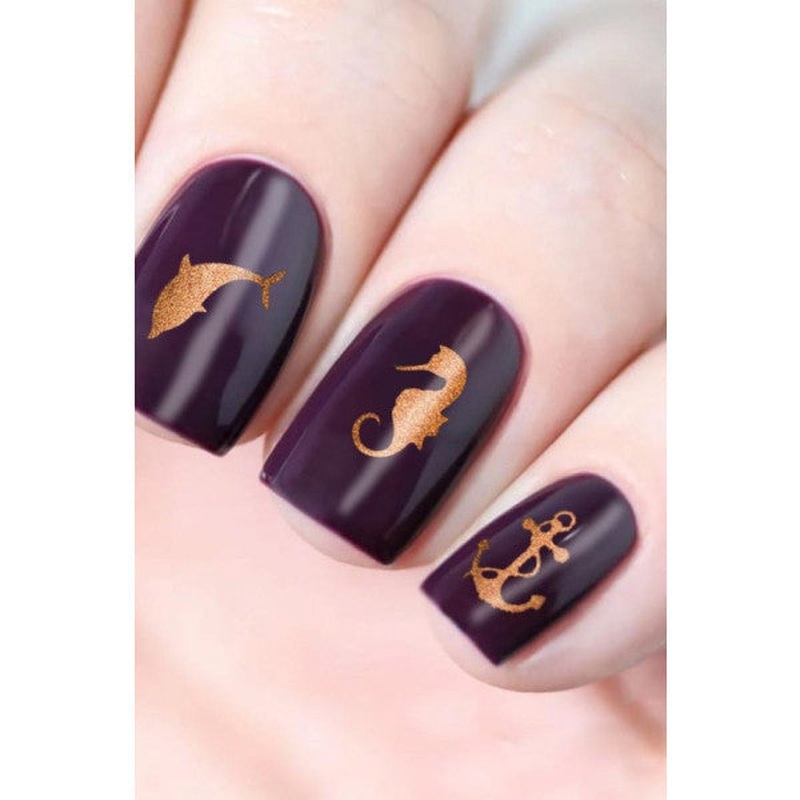Bronze Sea Metallic Nail Sticker, Nail Sticker, Nail Art