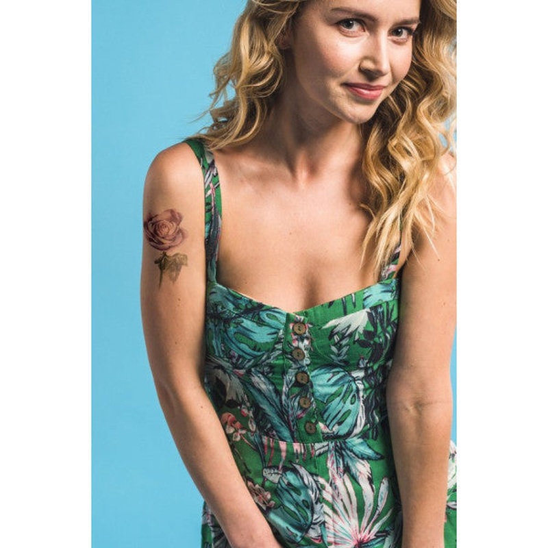 Flower- 6 Temporary Tattoo, Temporary Tattoo, Body Tattoo, Arm Wrist Tattoo, Neck Tattoo, Back Tattoo