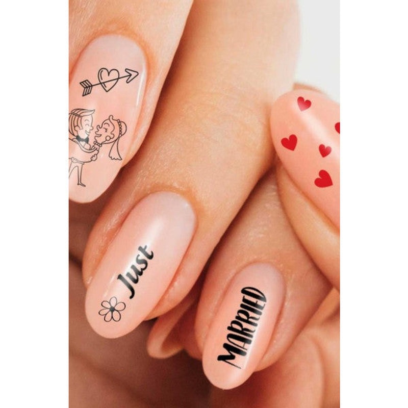 Marriage Symbols Nail Tattoo, Nail Tattoo, Nail Art, Nail Sticker