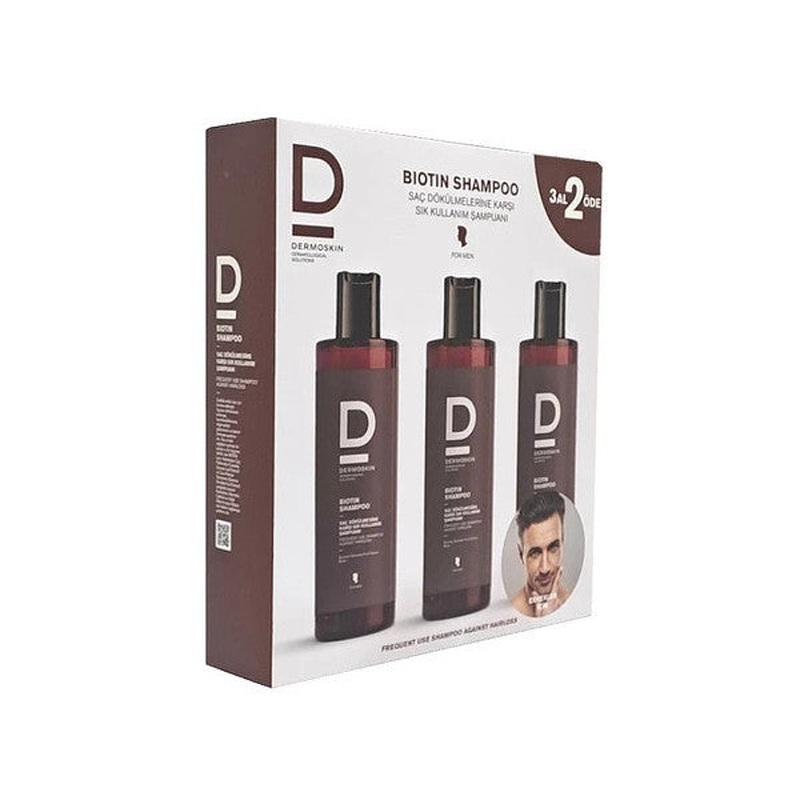 Dermoskin Biotin Shampoo For Men Suitcase 3X200Ml