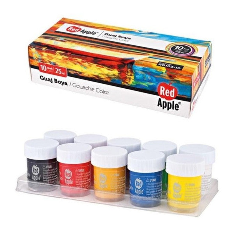 Red Apple Gouache Paint 25 Ml 10 Color Rg103-10