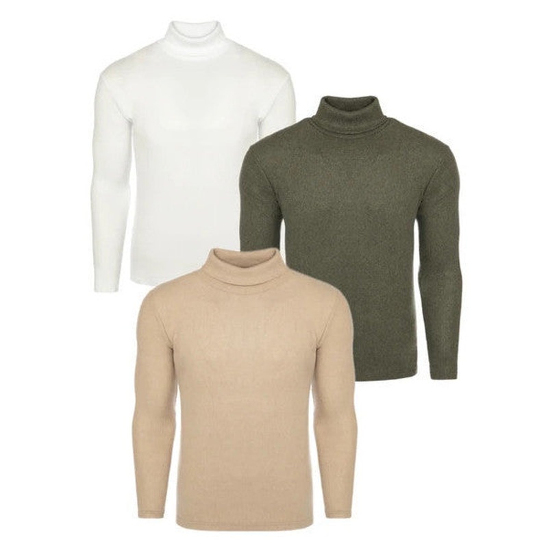 3-Pack Men's Turtleneck Knitwear Sweater