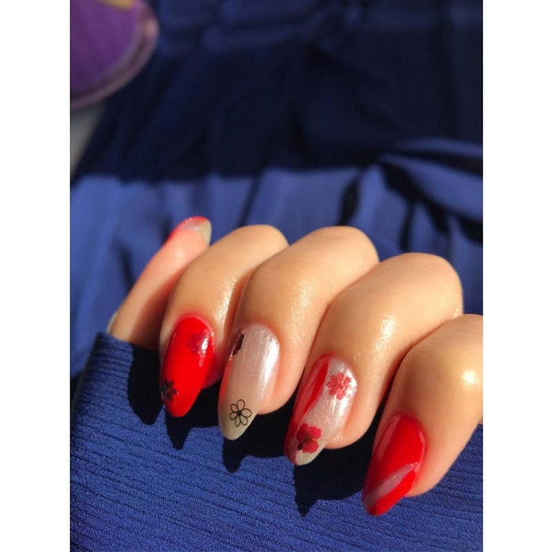 2 Daisy Nail Tattoo, Nail Sticker, Nail Art