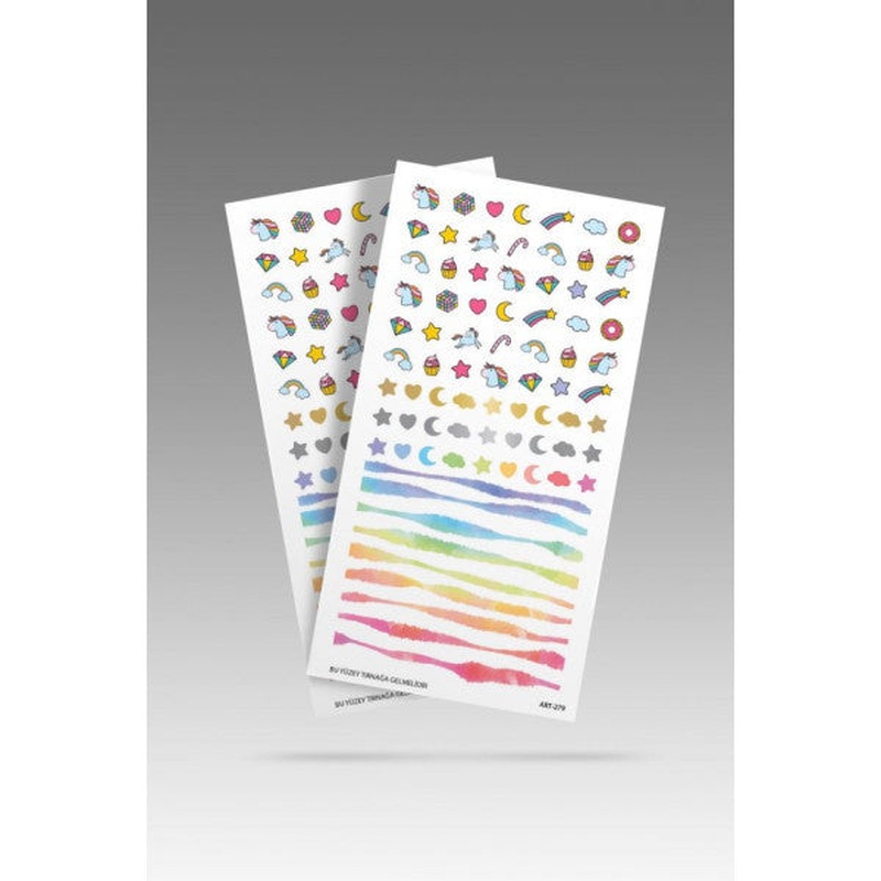 2 Piece Unicorn Nail Tattoo, Nail Art, Nail Sticker