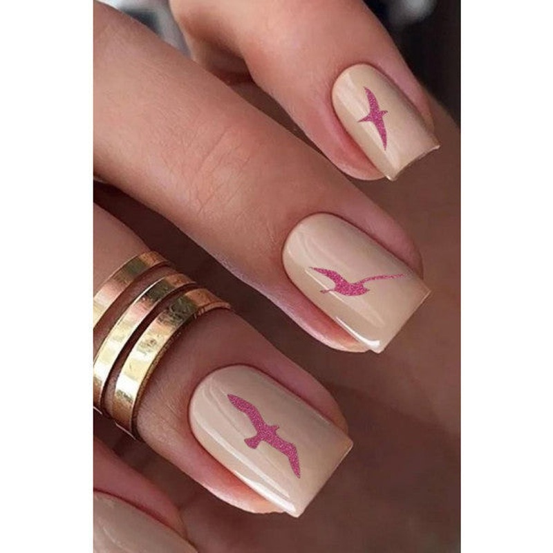 Birds Metallic, Nail Sticker, Nail Art