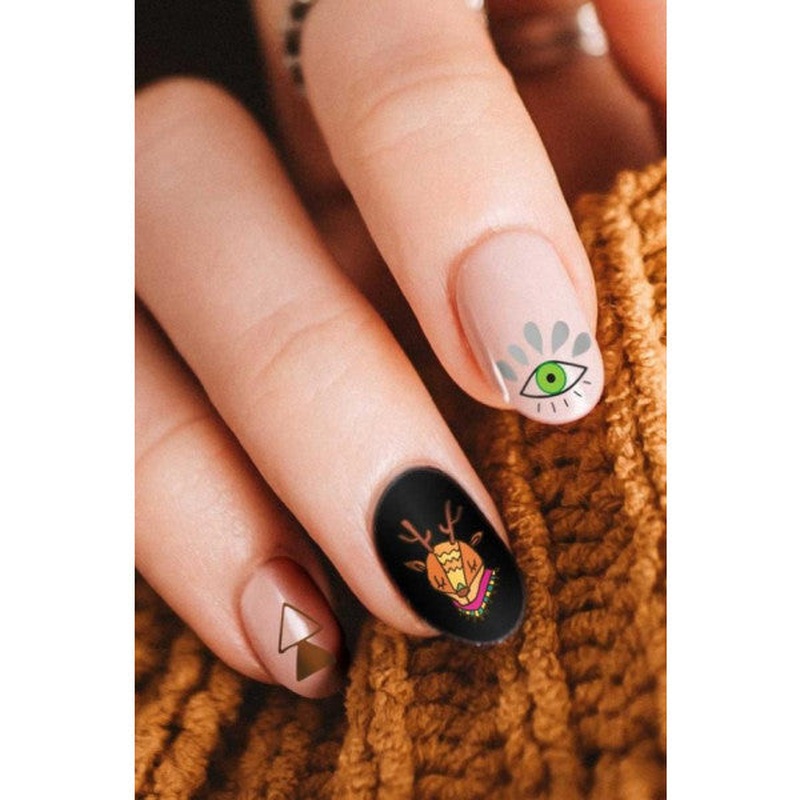 Boho Shapes Nail Tattoo, Nail Art, Nail Sticker