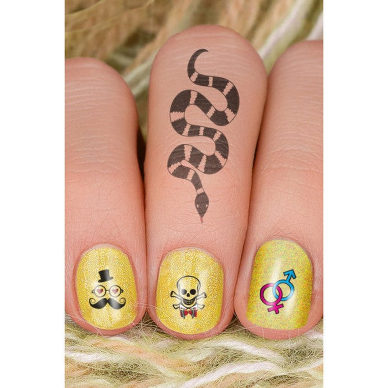 Figure- 1 Nail Tattoo, Nail Art, Nail Sticker